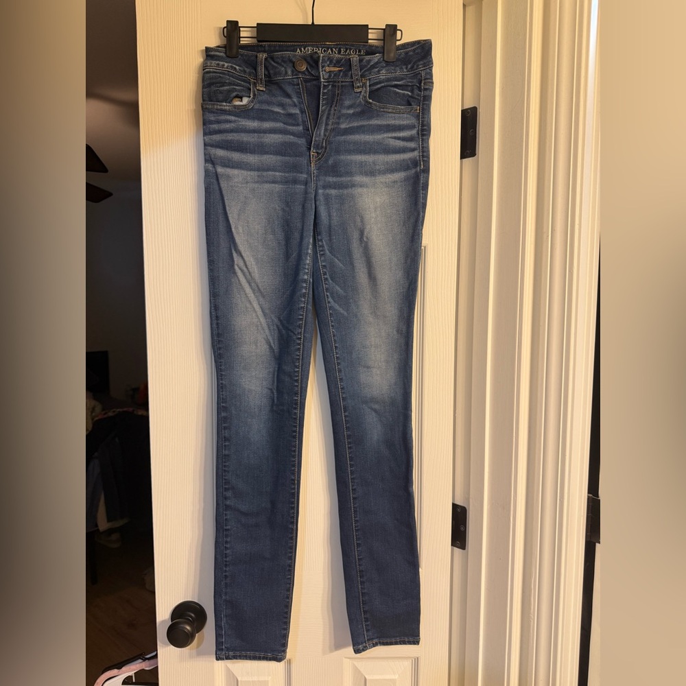American Eagle Outfitters Skinny Jeans in Blue Denim Wash 8